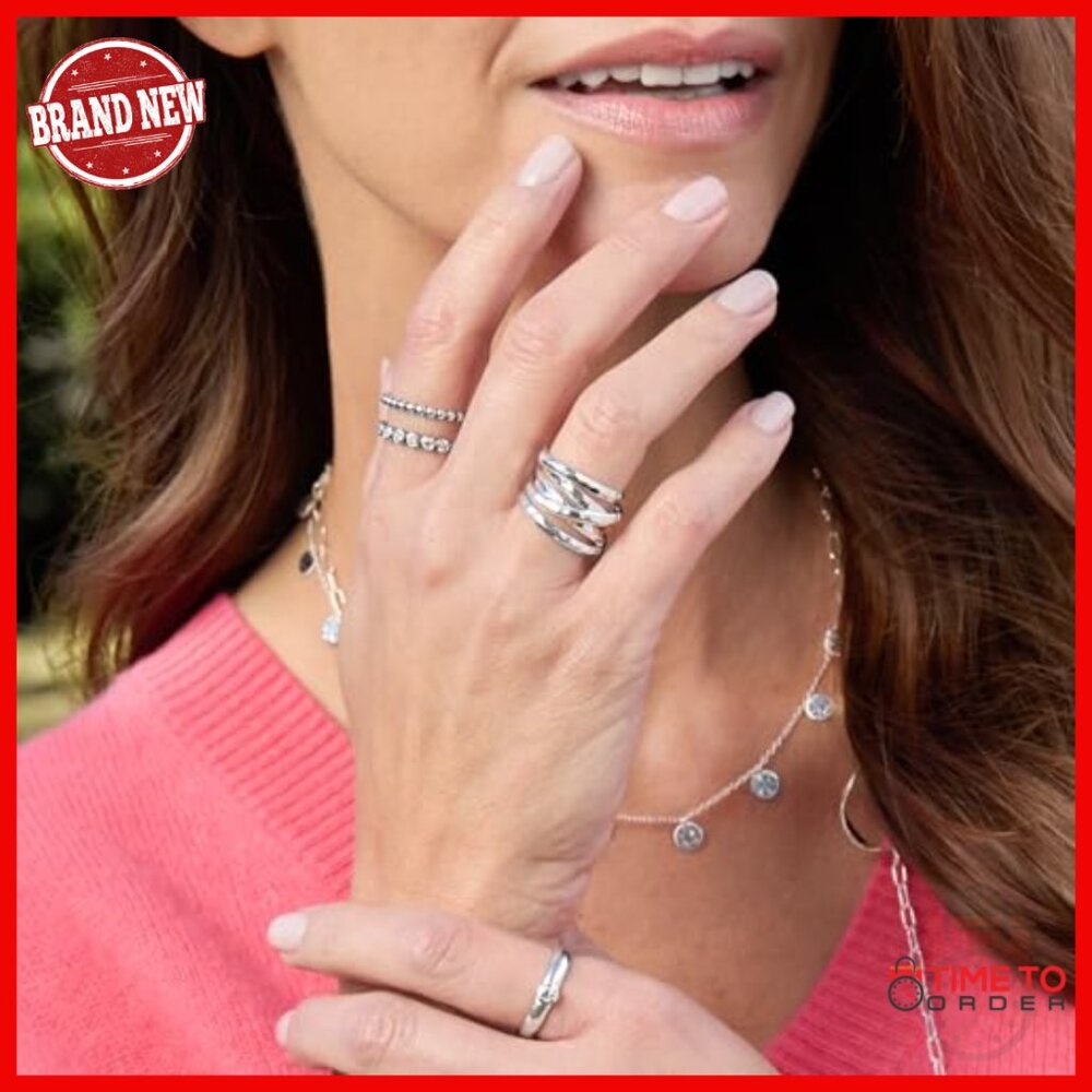 Sterling Silver Stackable Band Ring Size 10 Textu… - image 5